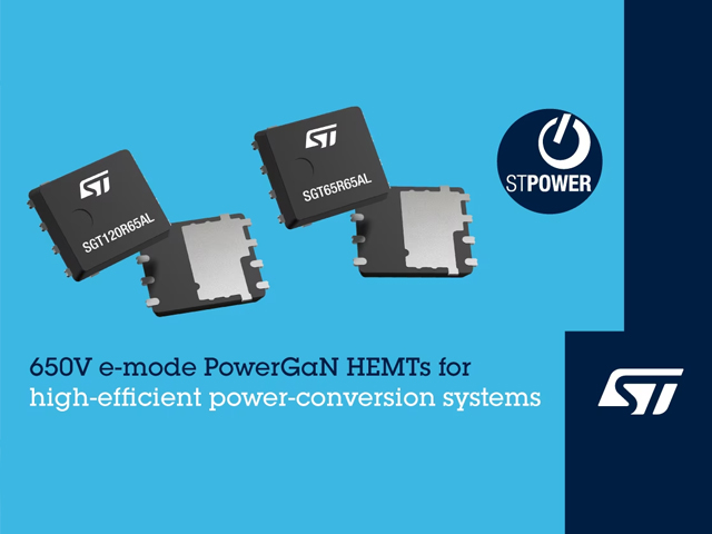 STMicroelectronics mass-produces PowerGaN devices, making power products smaller, cooler, and more energy-efficient